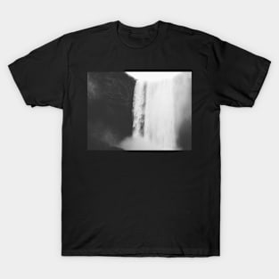 Waterfall landscape black and white T-Shirt